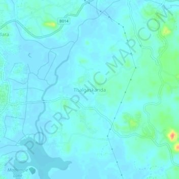 Thalgaskanda topographic map, elevation, terrain