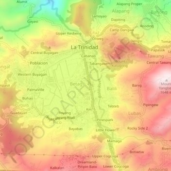 Zone 1 topographic map, elevation, terrain
