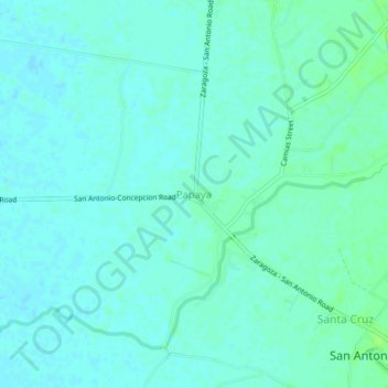 Papaya topographic map, elevation, terrain