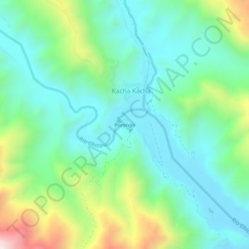 Porongo topographic map, elevation, terrain