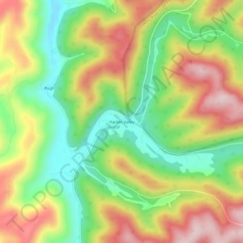 Hacker Valley topographic map, elevation, terrain