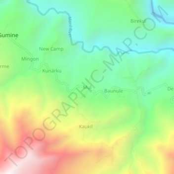 Mul topographic map, elevation, terrain