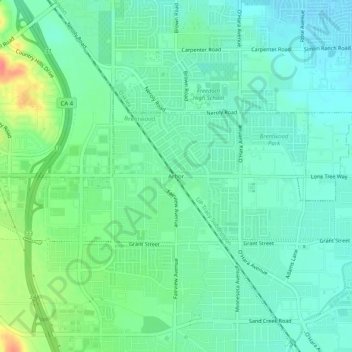 Arbor topographic map, elevation, terrain