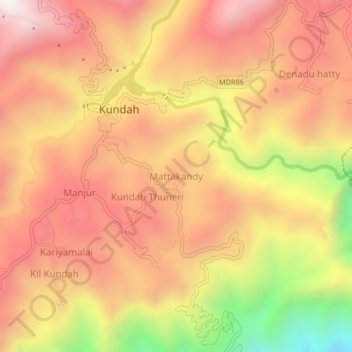 Mattakandy topographic map, elevation, terrain