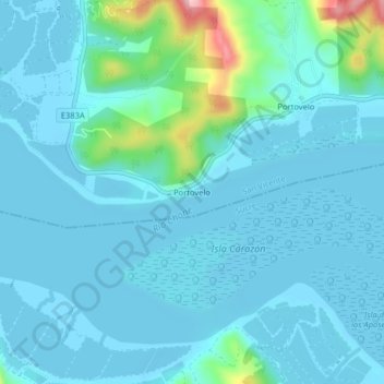 Portovelo topographic map, elevation, terrain