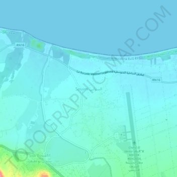 Souani topographic map, elevation, terrain