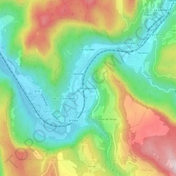 Montferrand topographic map, elevation, terrain