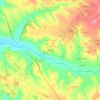 Pradals topographic map, elevation, terrain