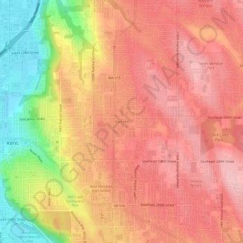 East Hill topographic map, elevation, terrain