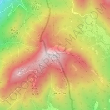 Poncione d'Arzo topographic map, elevation, terrain