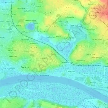 Bouillon topographic map, elevation, terrain