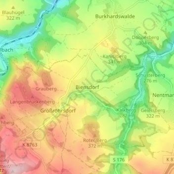 Biensdorf topographic map, elevation, terrain