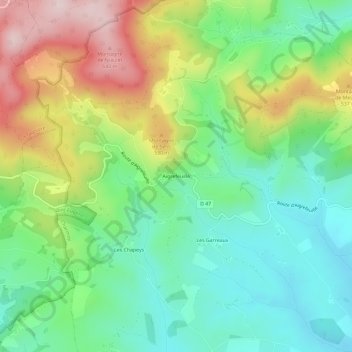 Aigrefeuille Topographic Map, Elevation, Terrain