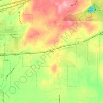 Vance topographic map, elevation, terrain