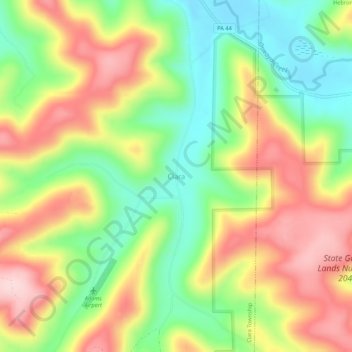 Clara topographic map, elevation, terrain