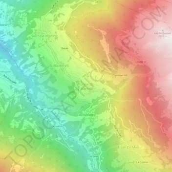 Trogne (St-Martin) topographic map, elevation, terrain