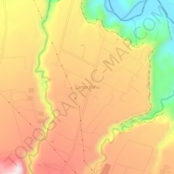 Santo Niño topographic map, elevation, terrain