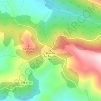 Risco de las Paradas topographic map, elevation, terrain