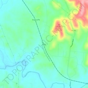 Haley topographic map, elevation, terrain