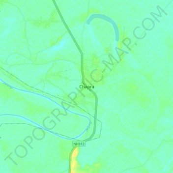 Chapra topographic map, elevation, terrain