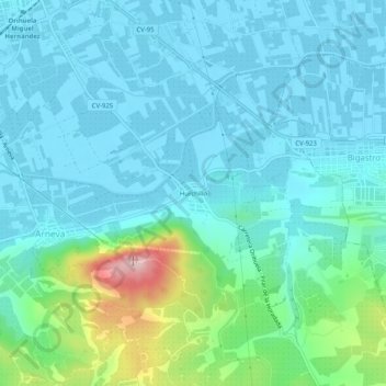 Hurchillo topographic map, elevation, terrain