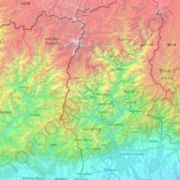 West District topographic map, elevation, terrain