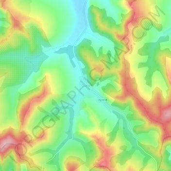 Cund topographic map, elevation, terrain