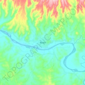 Acala topographic map, elevation, terrain