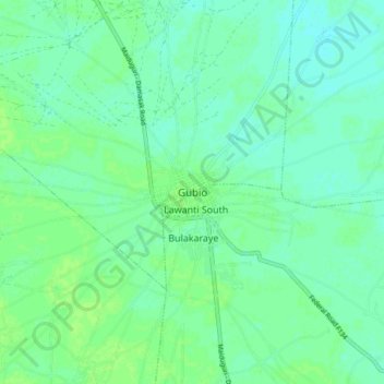 Gubio topographic map, elevation, terrain