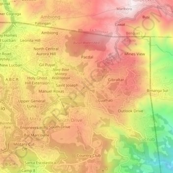 Pacdal topographic map, elevation, terrain