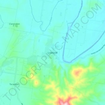 Lowood topographic map, elevation, terrain