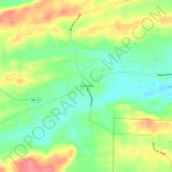 Sunshine topographic map, elevation, terrain