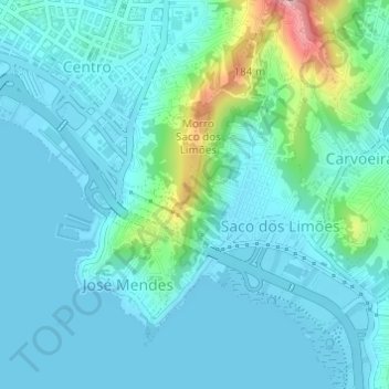 Morro da Queimada topographic map, elevation, terrain