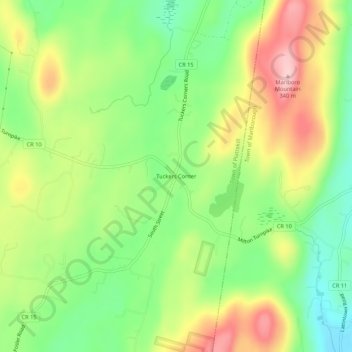 Tuckers Corner topographic map, elevation, terrain