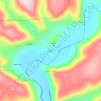 Hillsgrove topographic map, elevation, terrain