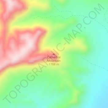 Cathedral Mountain topographic map, elevation, terrain
