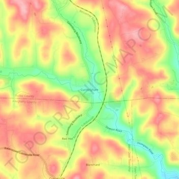 Cunningham topographic map, elevation, terrain