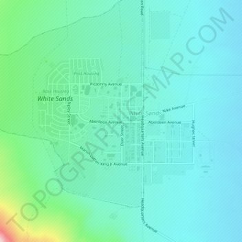 White Sands Missile Range topographic map, elevation, terrain