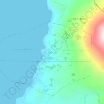 Ujung topographic map, elevation, terrain