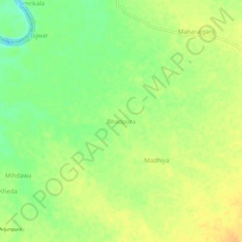 Bhadpura topographic map, elevation, terrain