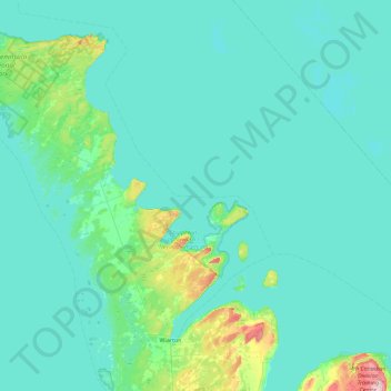 Barrier Island topographic map, elevation, terrain