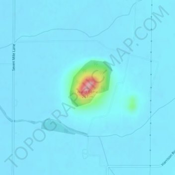 Ward Butte topographic map, elevation, terrain