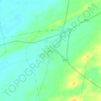 Sanju topographic map, elevation, terrain