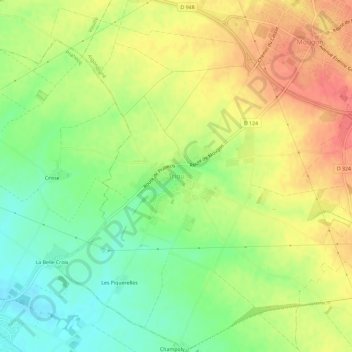 Triou topographic map, elevation, terrain