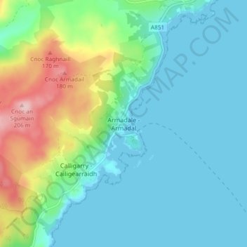 Armadale topographic map, elevation, terrain