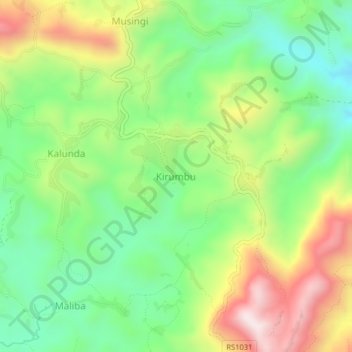 Kirumbu topographic map, elevation, terrain