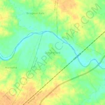 Didee Khurd topographic map, elevation, terrain