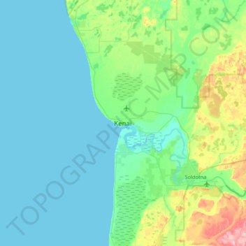 Kenai topographic map, elevation, terrain