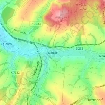 Rüsdorf topographic map, elevation, terrain