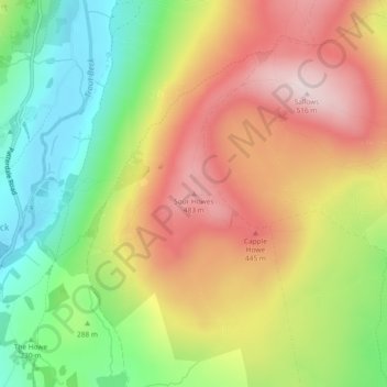 Sour Howes topographic map, elevation, terrain